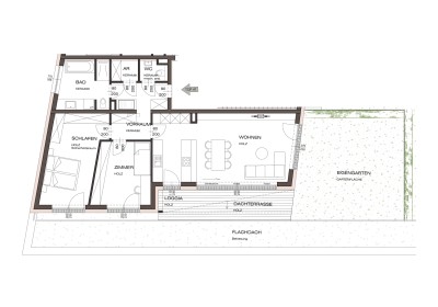 DACHGEFLÜSTER - 3-Zimmer-Wohnung mit Dachterrasse und herrlichem begrüntem Dachgarten - Fernsicht