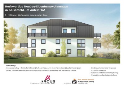 Geisenfeld! Neubau! 3,5-ZKB Erdgeschoss-Whg. mit Aufzug, Garten, FBH, elektr. Rollläden, Videospre.!