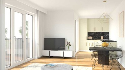 3,5 Zimmer-Wohnung mit Balkon
im ersten Obergeschoss  - mit Personenaufzug
