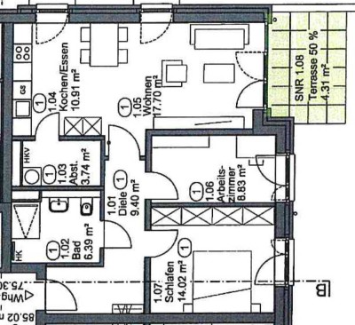 Geschmackvolle, neuwertige 2,5-Zimmer-Souterrain-Wohnung mit geh. Innenausstattung mit Terrasse