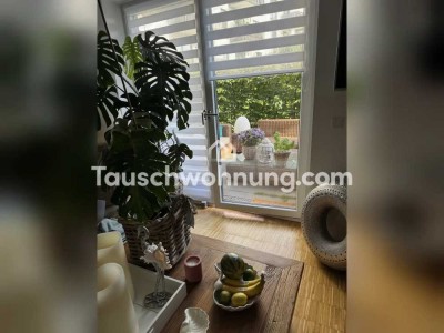 Tauschwohnung: Charmante helle  Gartenwohnung mit Terassenfenstern .