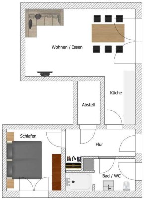 2,5 Zimmer Einliegerwohnung mit Terrasse in Fronreute/Blitzenreute