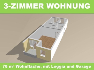 Zentrale 3-Zimmer Wohnung mit Loggia und Garage in Welser Innenstadt