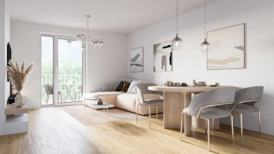 Voll möblierte Neubauwohnung mit 2 Zimmern und Einbauküche in Geisenhausen