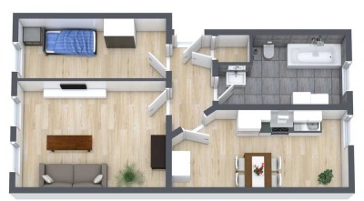 Frisch renovierte 2-Zimmer-Wohnung mit neuer Küche