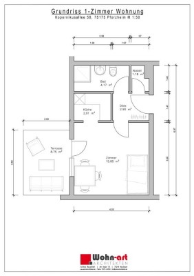 1-Zimmer-Wohnung  in Pforzheim ( Ideale Studentenwohnung)