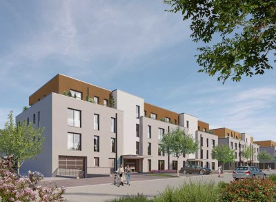 Penthouse-Wohnung im CARRÉ AM MARKT in Linkenheim-Hoch.: Sonnige 4-Zimmerwohnung mit moderner Aussta