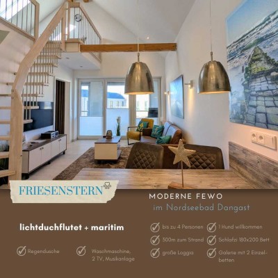Meerblick Ferienwohnung für 4 Personen mit Galerieausbau im Nordseebad Dangast