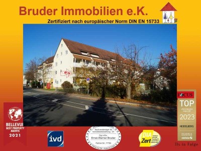 Leimen: 3 ZKB mit TG-StPl und Südbalkon, 1.OG, Kurpfalz-Centrum,  keine Käufer-Prov., LEER