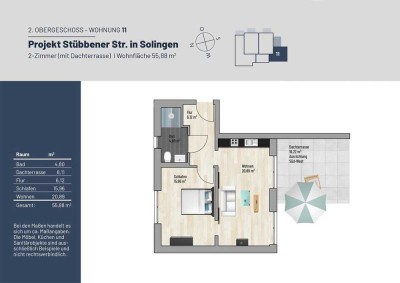 RESERVIERT // 56 m² 2-Z. // Exklusive Dachterrassen Wohnung