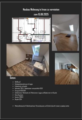 1-Zimmer-Dachgeschosswohnung mit Balkon und Einbauküche in Irsee