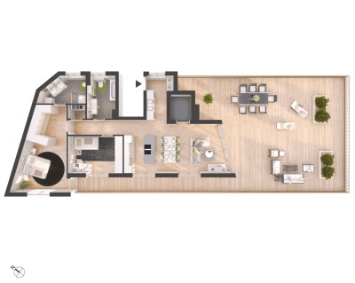 Hochwertige 3-Zimmer Penthousewohnung mit Dachterrasse (Top W13)