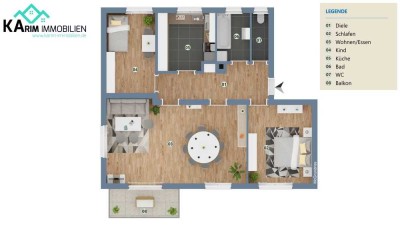Gepflegte 3- bis 4-Zimmer-Wohnung in Emmendingen – flexibel aufteilbar & bezugsfrei