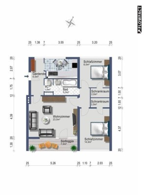 3-Zimmer mit Südbalkon ab 1. Dezember 2024 vermietbar - provisionsfrei, Heizung inklusive