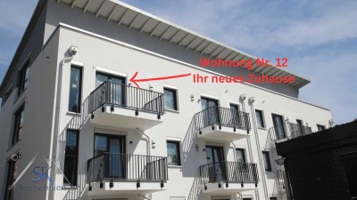 Barrierefrei - Nachhaltig - Neubau: 2-Zi. Wohnung 
ca. 82 m² mit Südbalkon, Keller, TG