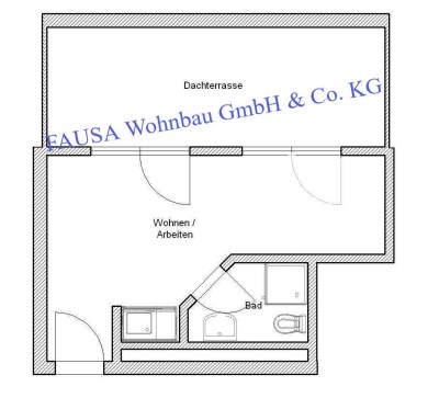 Kleines STUDENTEN-Apartment mit toller Dachterrasse! 579 € inkl. BK/HK/WW/Strom/ Internet.