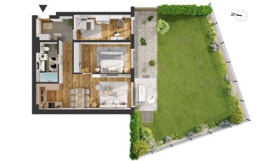 Hochwertige 3-Zimmer Neubau-Gartenwohnung (W01)