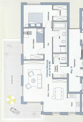 Zentral und dennoch ruhig gelegene 3-Zimmer Wohnung im Herzen von Heilbronn, 3. OG, EBK, Balkon