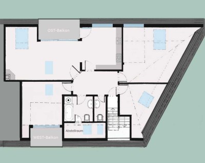 4 ZKB mit zwei Balkonen und Kamin 122m² in Bessungen