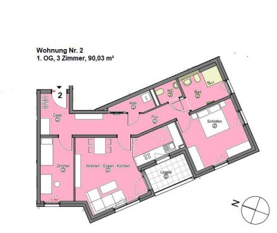 3-Zimmerwohnung mit Loggia und Süd-West-Ausrichtung