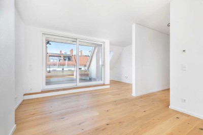 Erstbezug nach DG-Ausbau: 3 Zimmer, Lift, Terrasse, Wärmepumpe, Effizienz A - Belgisches Viertel