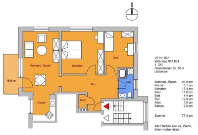 3-Zimmer-Wohnung in zentraler Lage