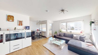 Attraktive 3-Zimmer-Wohnung mit überdachtem West-Balkon, Einbauküche und Stellplatz