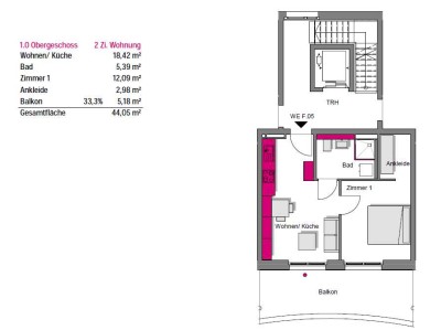 Stilvolle, neuwertige 2-Zimmer-Wohnung mit geh. Innenausstattung mit Balkon und EBK in Dornstadt