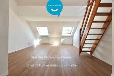 3 Zimmer • Dachgeschoss • Maisonette • mit Einbauküche • in Bernsdorf • jetzt mieten