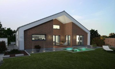 Wohnen auf einer Ebene - ein Bungalow als Musterhaus