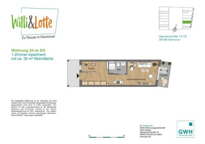 Schicke, charmante 1 ZKB Wohnung mit Eibauküche warte auf Sie. Neubau, Vahrenwaldt-List