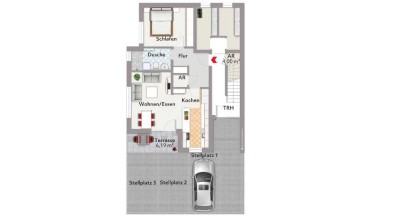 2-Zimmer-Wohnung mit Terrasse zzgl. Stellplatz in Hackenheim