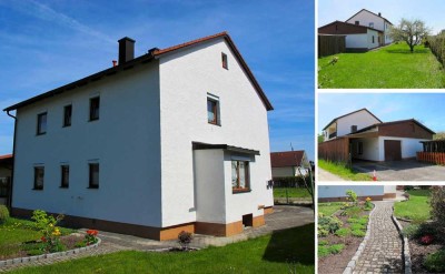 *Neu Preisanpassung*
Schönes Zweifamilienhaus mit Garage, Schuppen u. großem Garten mit Baumbestand