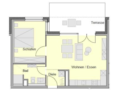 2-Zimmer Wohnung mit Terrasse und Gartenanteil in Aalen