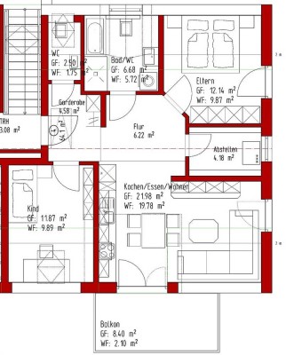 sonnige 3-Zimmer-DG-Wohnung mit Balkon und Panoramablick