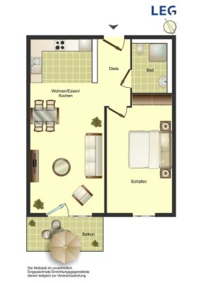 Traumhafte 2 Zimmer mit Balkon in Sennestadt