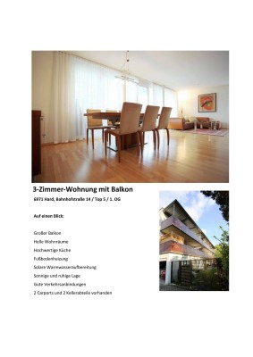 Geräumige Wohnung mit 18m² Balkon, 2 Carport-Stellplätzen &amp; 2 Keller