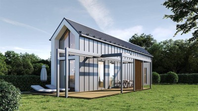 KAUFEN &amp; EINZIEHEN! Voll möbliertes MINIHAUS mit Doppelcarport und XXL Garten! Das Wohnen von morgen!