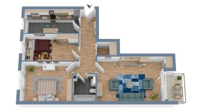 3½-Zi.-Hochparterre-Whg. mit Südbalkon in E-Kettwig - frisch saniert & barrierearm!