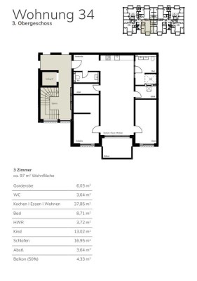 Spessart Manor: 3 Zimmer Wohnung mit Balkon und EBK