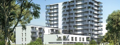 3-Zimmer-Wohnung inkl Markenküche, großem Balkon und Kellerabteil mit Blick auf Hirschstettner Badeteich / Top 65 5OG