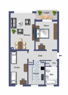 BN-Lessenich. 3 Zi.-Wohnung - Kapitalanlage am Alten Bach - provisionsfrei