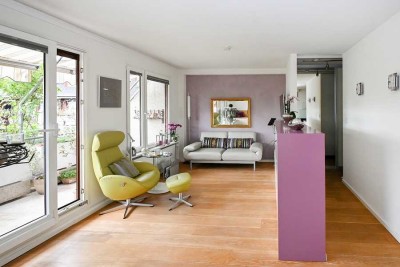 1-Zimmer-Wohnung mit großzügigem Balkon und Grünblick direkt an der Leineinsel