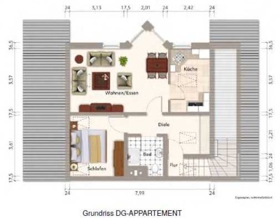 Schöne und modernisierte 2-Raum-DG-Wohnung in Bad Birnbach