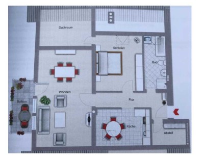 2,5-Zimmer Dachgeschosswohnung in Babenhausen zu vermieten