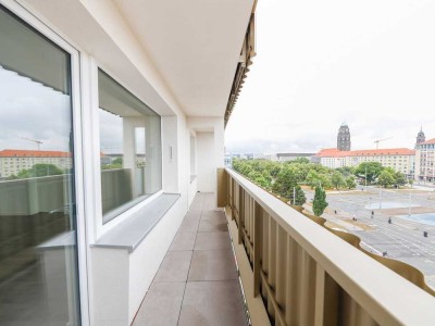 Lichtdurchflutete Etagenwohnung mit stilvoller Einbauküche und sonniger Loggia