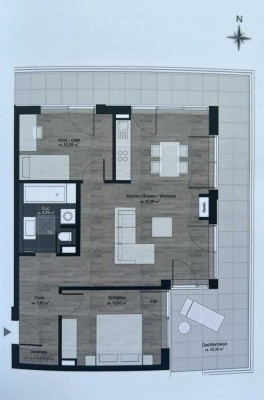 Stilvolle 3-Zimmer-Penthouse-Wohnung mit luxuriöser Innenausstattung mit EBK in München Harlaching