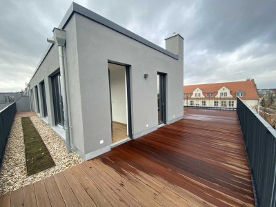 Exklusives 126 m² Penthouse (KfW-55) mit Panorama-Dachterrasse und Blick über den Schlosspark