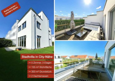 +++ Exklusive 5-Zimmer-Stadtvilla, 2 Dachterrassen, Garten & Smart Home - vor den Toren Berlins +++