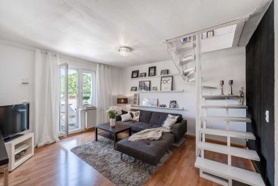 Geschmackvolle, möblierte 3-Zimmer-Maisonette-Wohnung mit Balkon und EBK in Düsseldorf